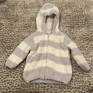 Angel Dear grey and white cozy jacket with zipper and hood 6-12 month
